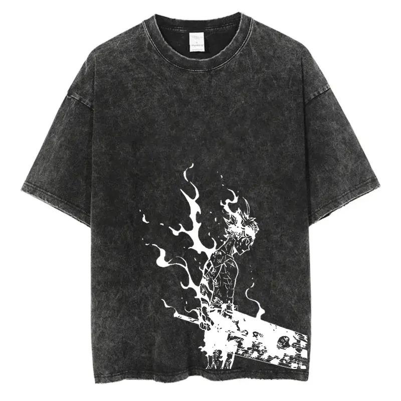 Black Clover "Asta White Flame" Acid Wash T-Shirt