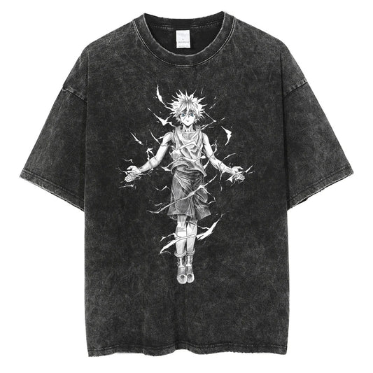 Killua Zoldyck "Electric Assassin" Vintage Oversize Tee #07