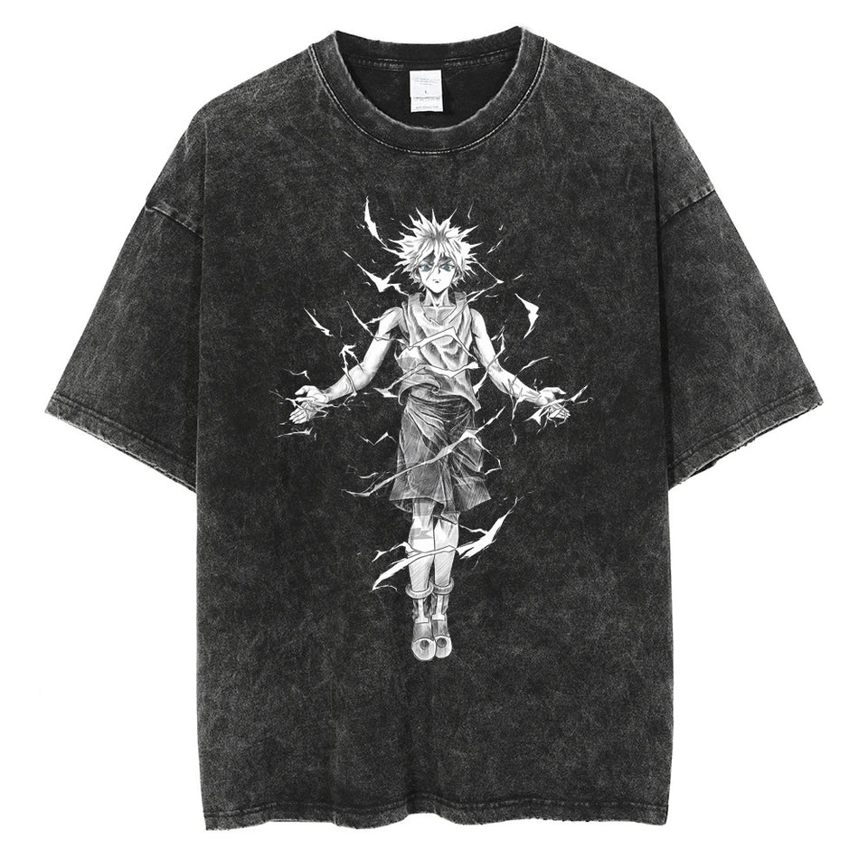 Killua Zoldyck "Electric Assassin" Vintage Oversize Tee #07