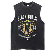 Black Clover "Black Bulls Varsity" Acid Wash Tank Top