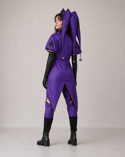 Pierrot Harlequin Cosplay Circus Costume