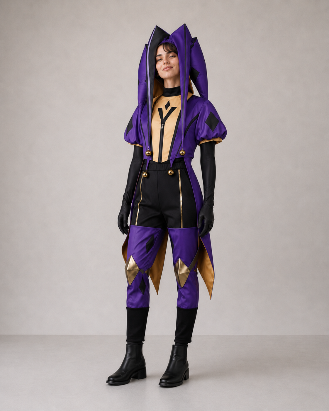 Pierrot Harlequin Cosplay Circus Costume