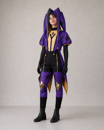 Pierrot Harlequin Cosplay Circus Costume