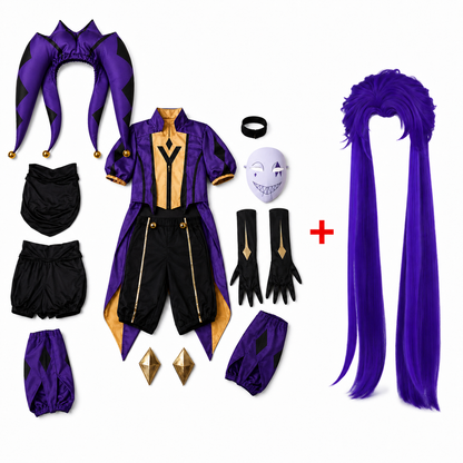 Pierrot Harlequin Cosplay Circus Costume