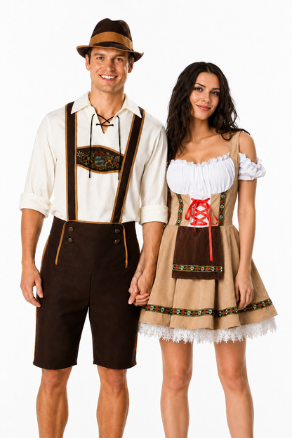 Bavarian Bartender & Waitress Halloween couple Outfit