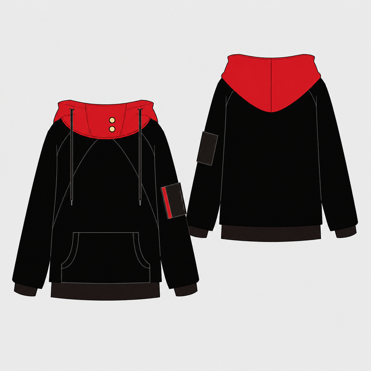 itadori yuji inspired hoodie from jjk front and back hoodie mockup