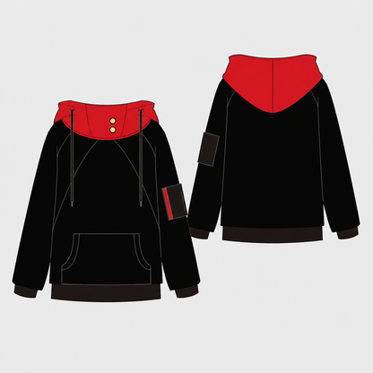 itadori yuji inspired hoodie from jjk front and back hoodie mockup