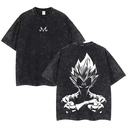 Majin Vegeta Oversized Acid Wash Tee | Anime Streetwear