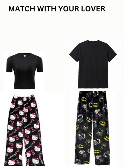 Hello Kitty x Batman Plush Pajama Pants