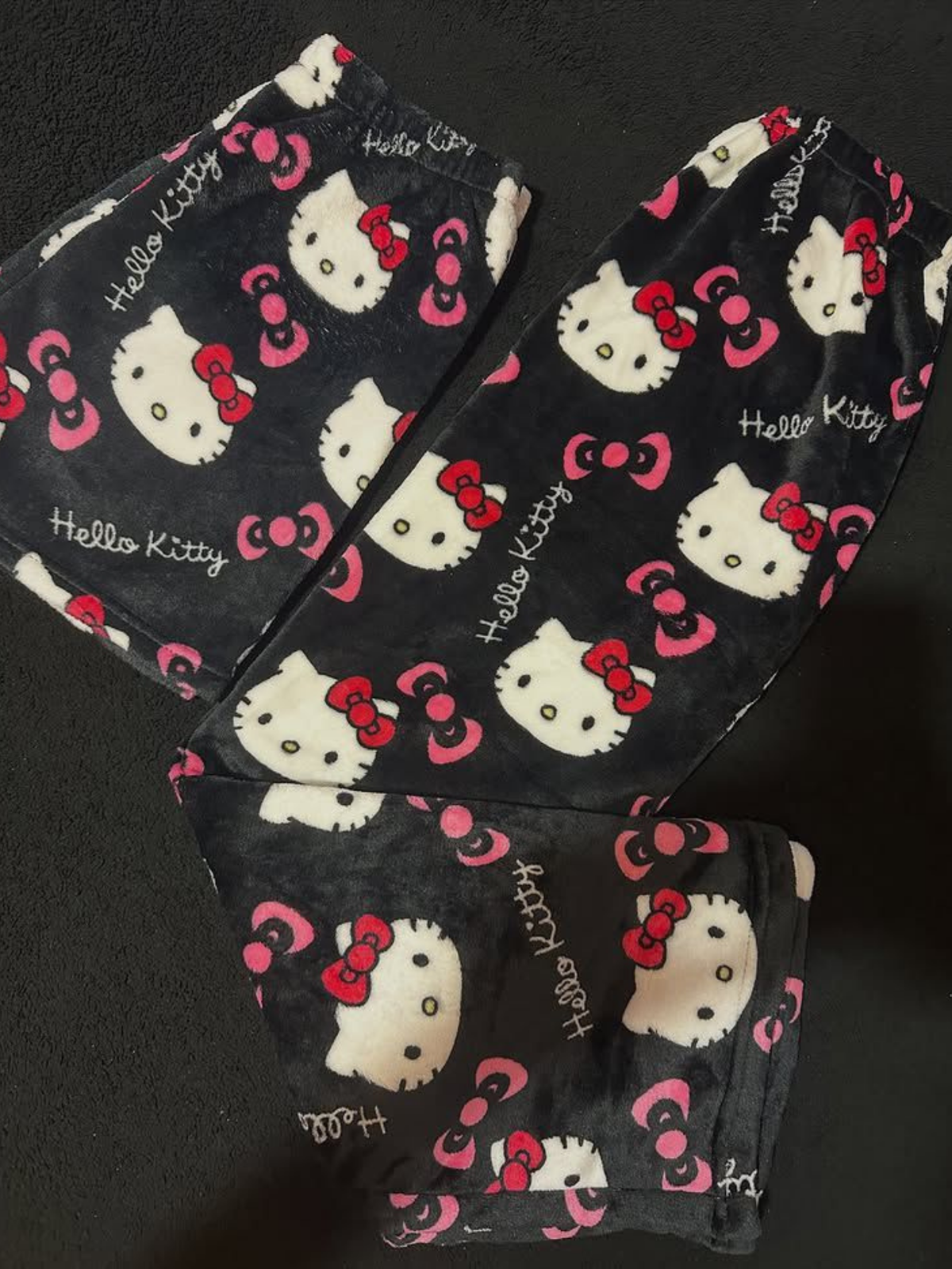 Black Hello Kitty Pajama Pants for Couples