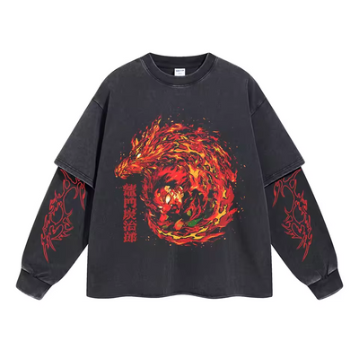 Tanjiro Blood Flame Double Sleeve Tee