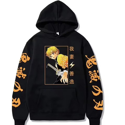 Zenitsu Thunder Black Hoodie