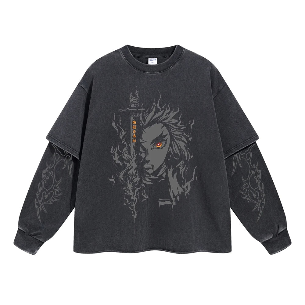 Rengoku Flame Hashira Double Sleeve Tee