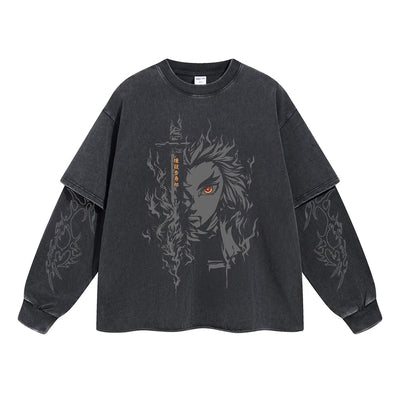 Rengoku Flame Hashira Double Sleeve Tee