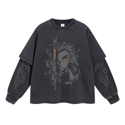 Rengoku Flame Hashira Double Sleeve Tee