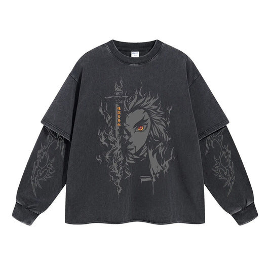 Rengoku Flame Hashira Double Sleeve Tee