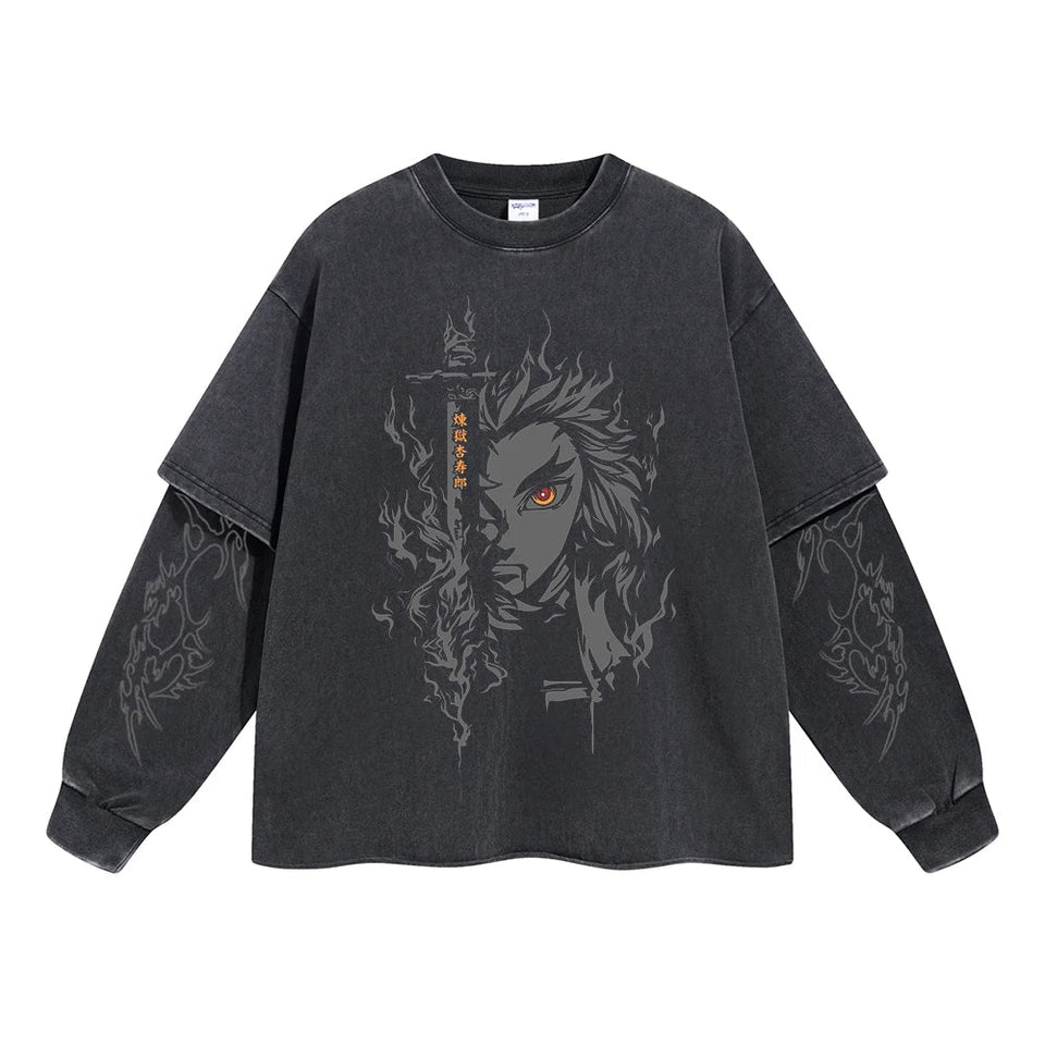 Rengoku Flame Hashira Double Sleeve Tee