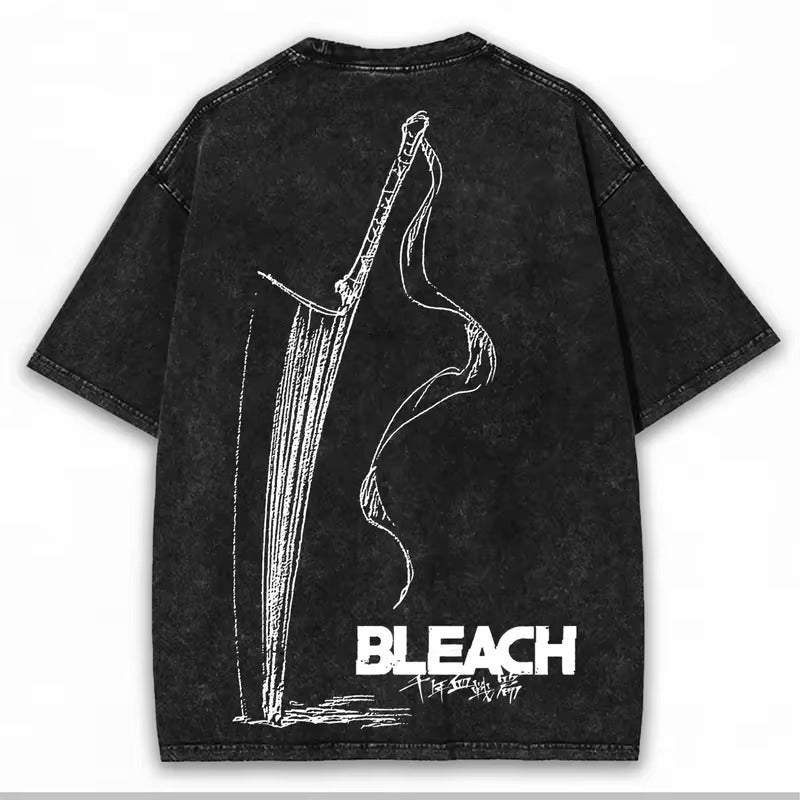 Bleach Ichigo Zangetsu Vintage Wash T-Shirt back graphic view