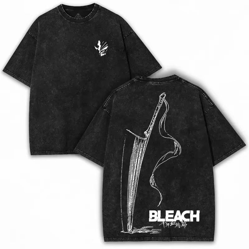 Bleach Ichigo Zangetsu Vintage Wash T-Shirt back graphic view