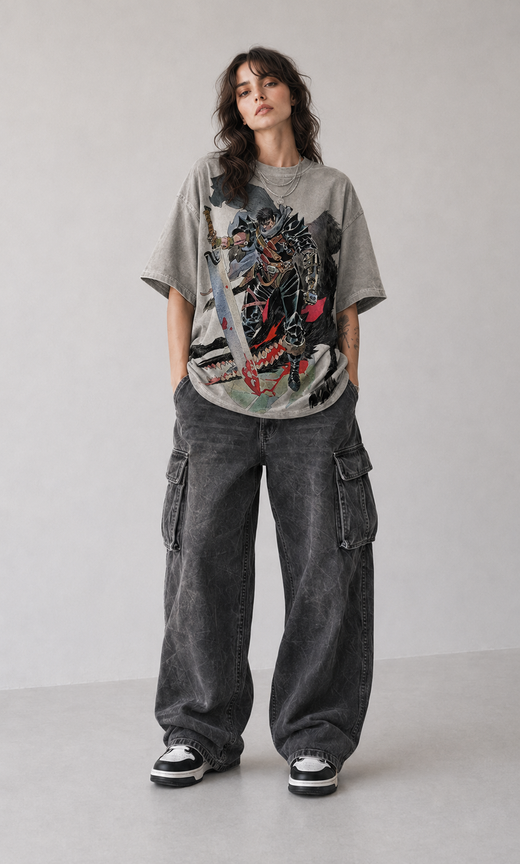 Berserk Guts Dark Fantasy Oversized T-Shirt