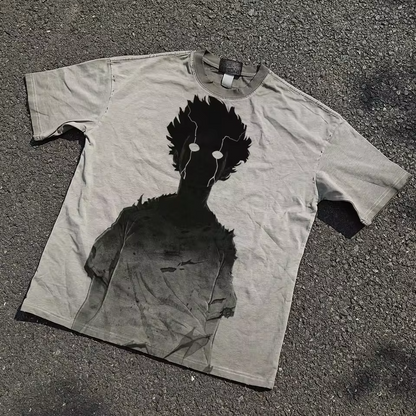 Zenitsu Agatsuma Demon Slayer vintage oversized T-shirt front graphic view