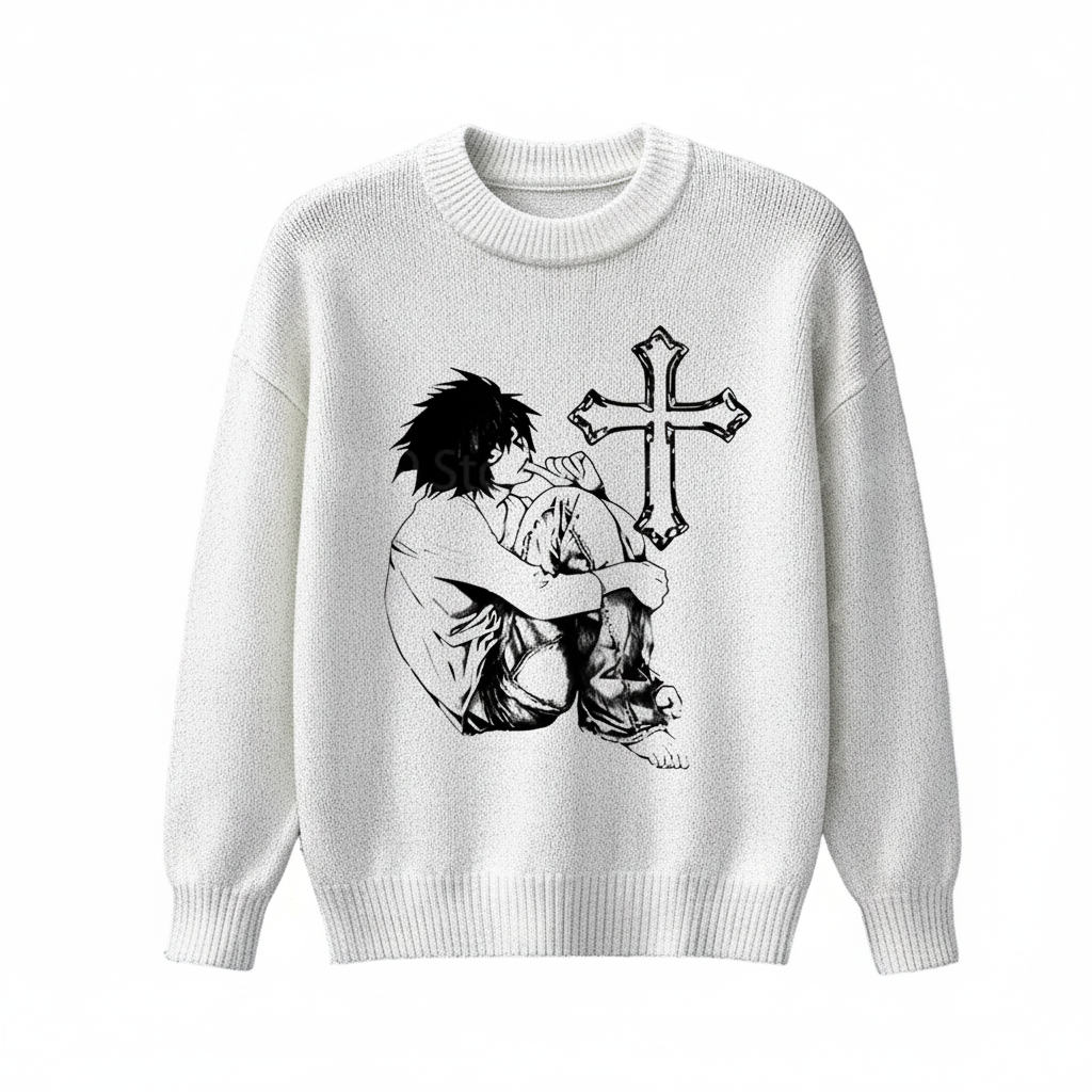 L Death Note Knitted Sweater