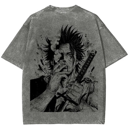 Black Clover "Captain Yami" Acid Wash T-Shirt (Front & Back)