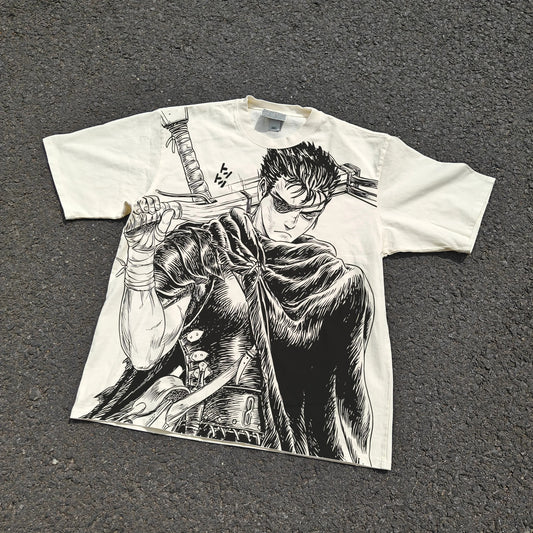 Berserk Guts Black Swordsman Oversized T-Shirt front graphic product view