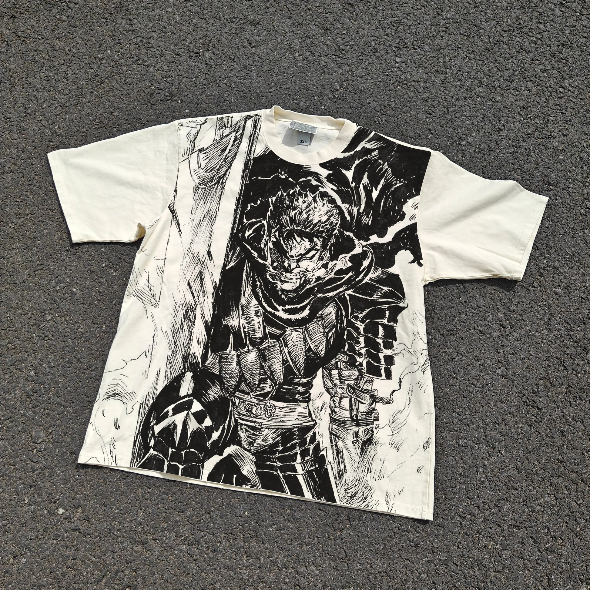 Berserk Guts Berserker Armor oversized T-shirt front graphic view