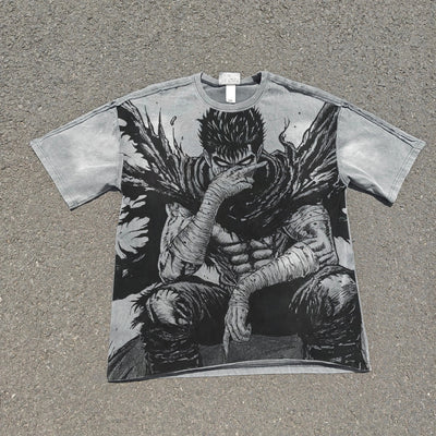 Berserk Guts Seated Manga Oversized T-Shirt
