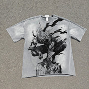 Garou One Punch Man Vintage Oversized T-Shirt