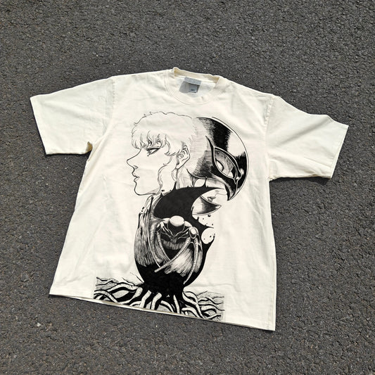 Berserk Guts & Griffith Split Portrait Oversized T-Shirt front graphic product view