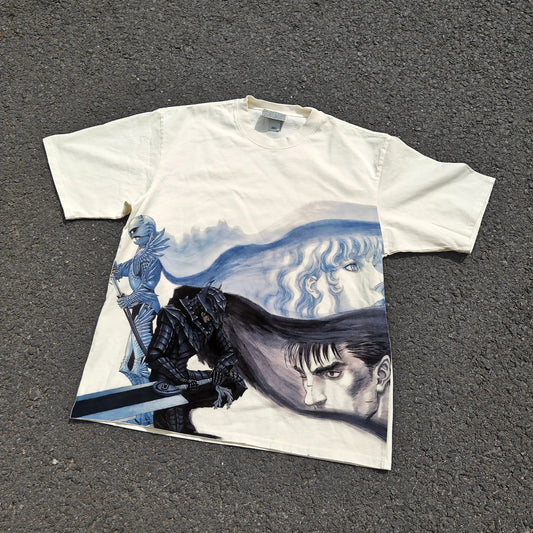 Berserk Guts Blue Swordsman Oversized T-Shirt front graphic product view