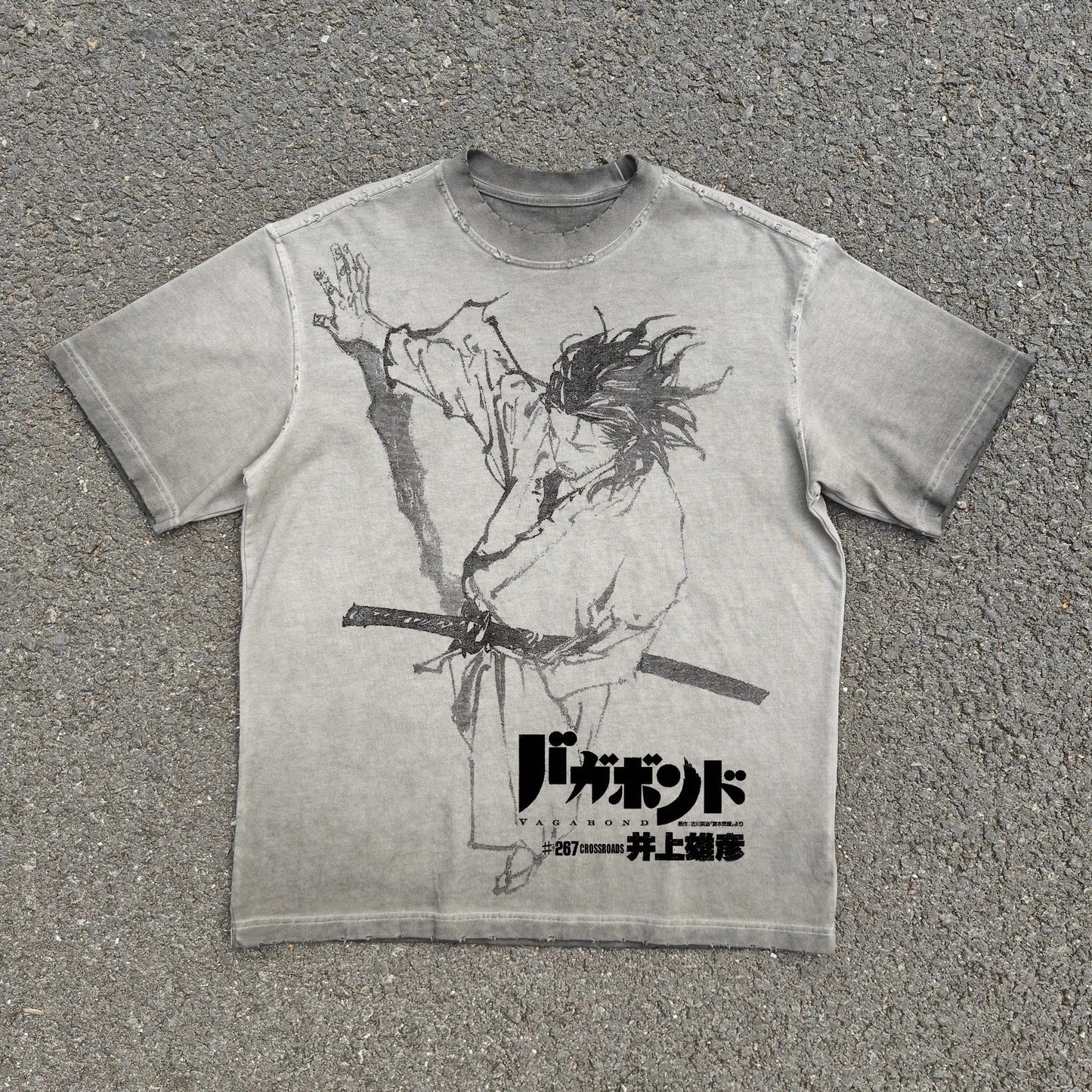 Musashi Miyamoto Vagabond vintage oversized T-shirt front graphic view