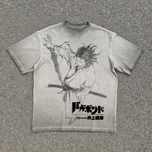 Musashi Miyamoto Vagabond vintage oversized T-shirt front graphic view