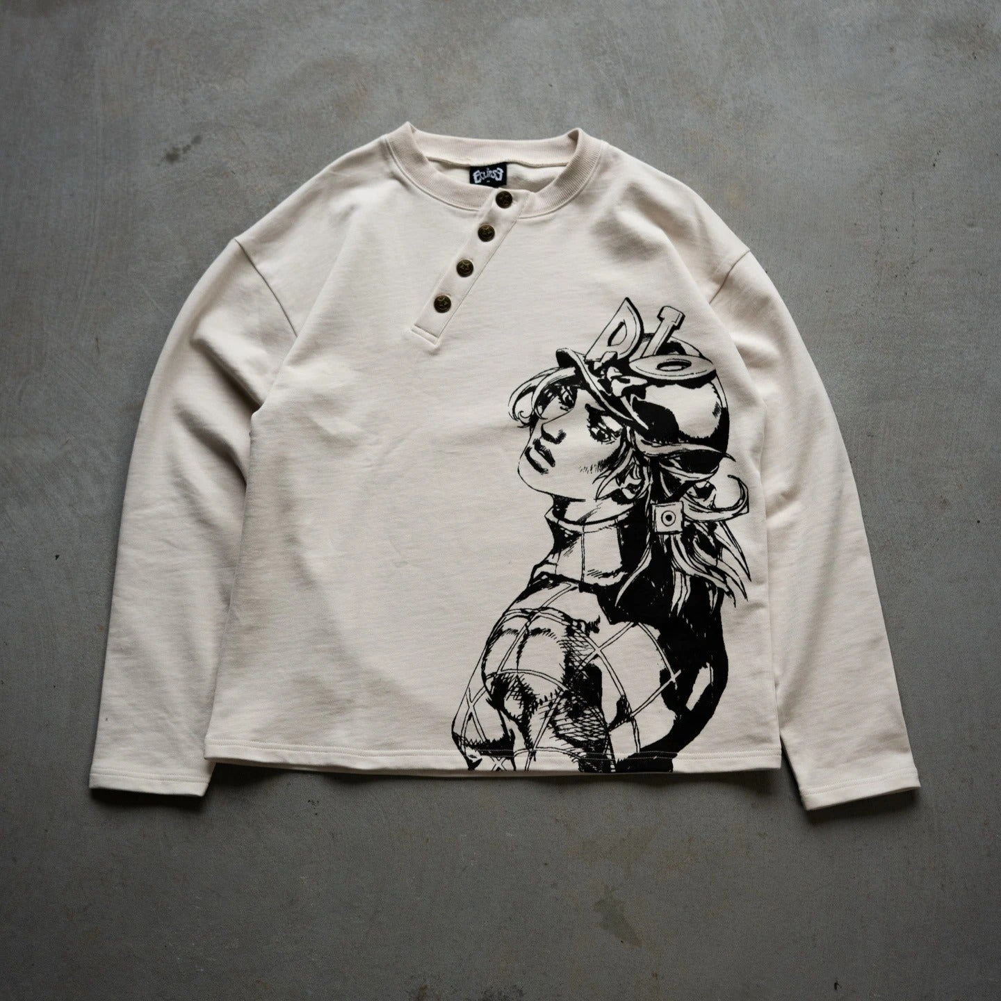 Diego Brando Steel Ball Run Henley long sleeve shirt front graphic view