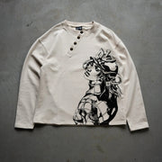 Diego Brando Steel Ball Run Henley Long Sleeve Shirt