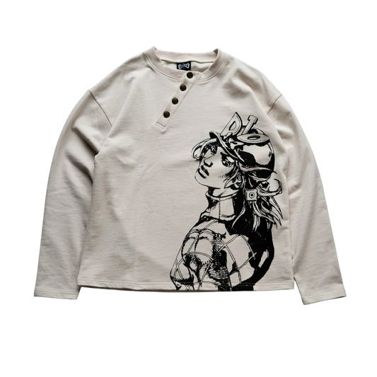 Diego Brando Steel Ball Run Henley Long Sleeve Shirt