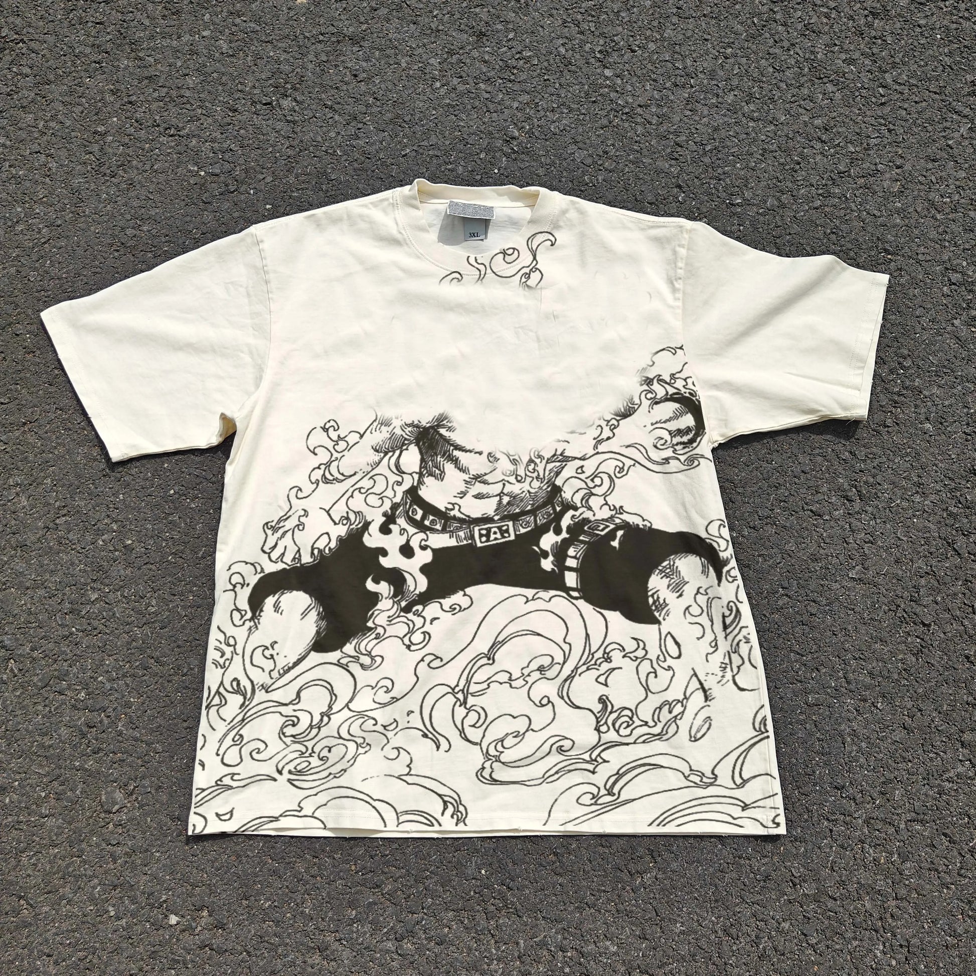 Luffy Gear Fifth State One Piece Oversized T-Shirt front manga graphic