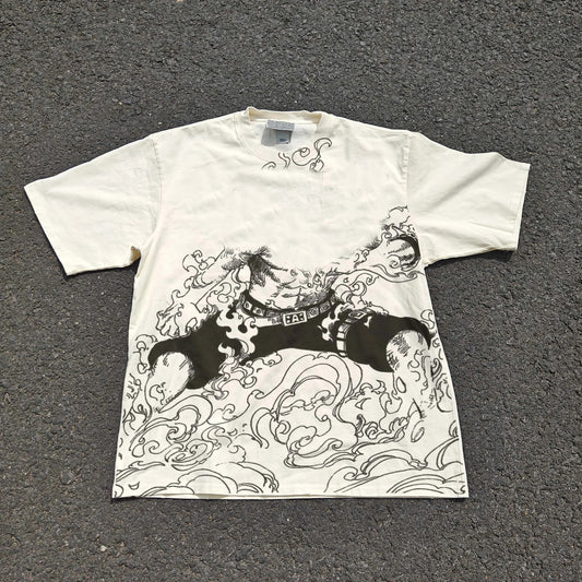 Luffy Gear Fifth State One Piece Oversized T-Shirt front manga graphic