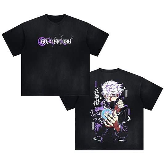 Satoru Gojo Hollow Purple Graphic T-Shirt front graphic product view
