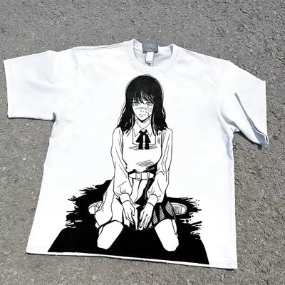 Makima Chainsaw Man White Manga T-Shirt