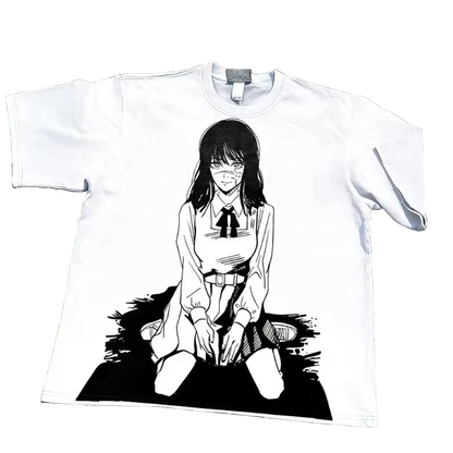 Makima Chainsaw Man White Manga T-Shirt