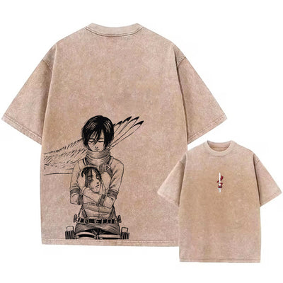 Mikasa & Eren Head Vintage Tee