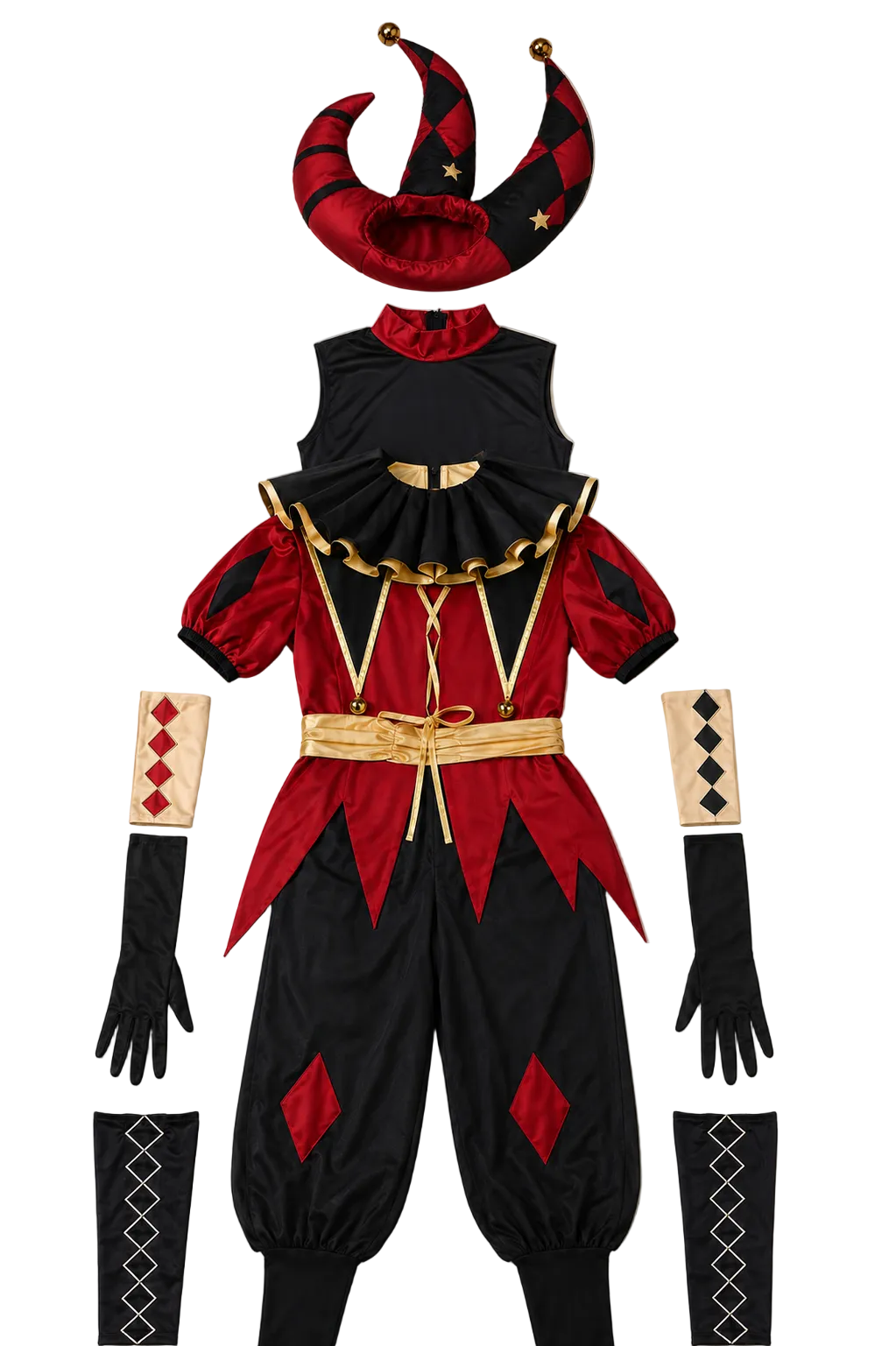 Pierrot Harlequin Cosplay Circus Costume