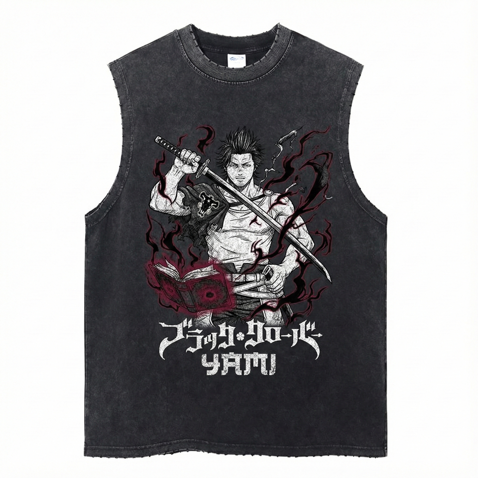 Black Clover "Yami Dark Magic" Acid Wash Tank Top