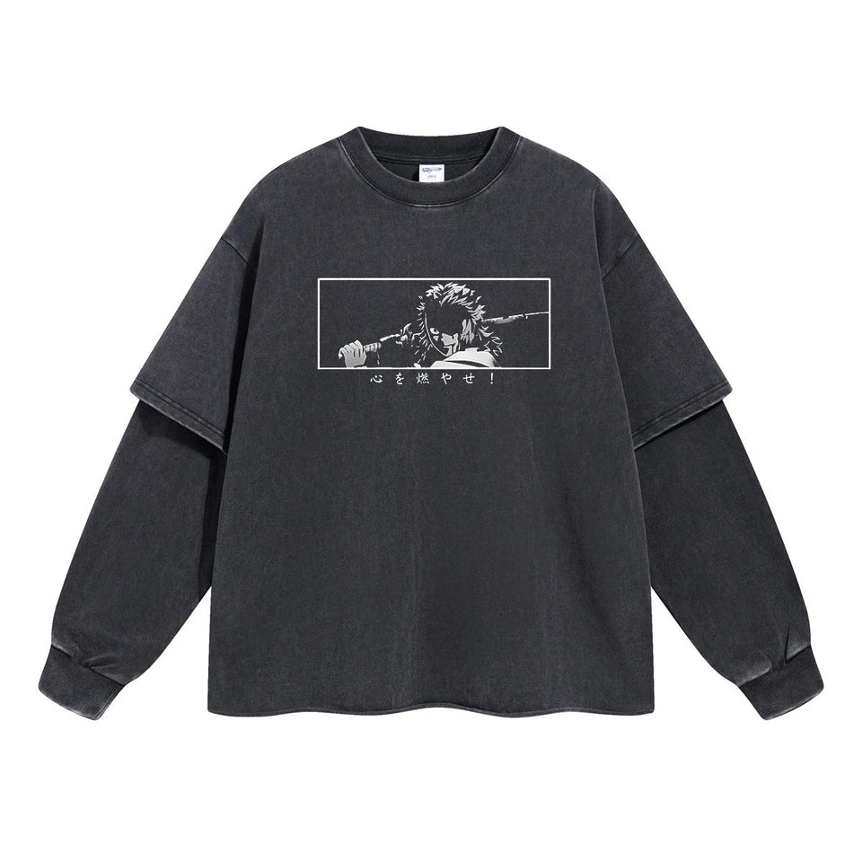 Rengoku Flame Hashira Double Sleeve Tee