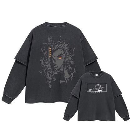 Rengoku Flame Hashira Double Sleeve Tee