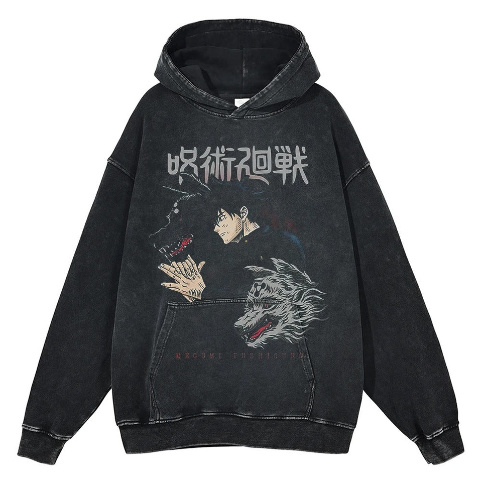 Megumi Fushiguro "Ten Shadows" Vintage Hoodie #01