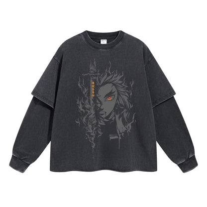 Rengoku Flame Hashira Double Sleeve Tee